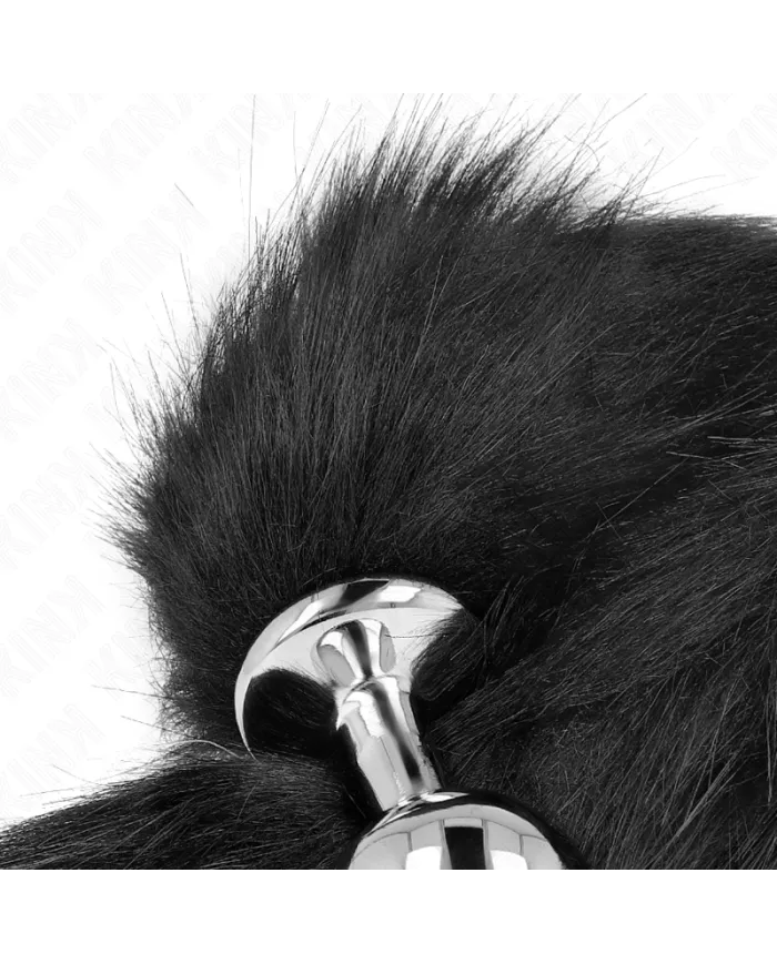 KINK - PLUG ANAL TAILLE M 8 X 3,5 CM AVEC QUEUE SYNTHÉTIQUE 40 CM NOIR