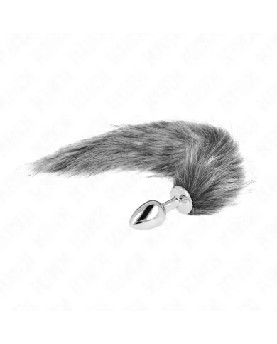 KINK - PLUG ANAL TAILLE S 7 X 3 CM AVEC QUEUE SYNTHÉTIQUE 40 CM GRIS KINK - PLUG ANAL TAILLE S 7 X 3 CM AVEC QUEUE SYNTHÉTIQUE 40 CM GRIS