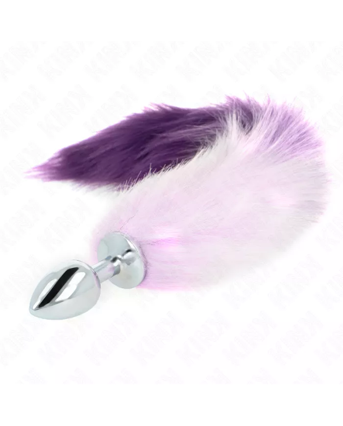 KINK - PLUG ANAL TAILLE S 7 X 3 CM AVEC QUEUE SYNTHÉTIQUE 40 CM VIOLET