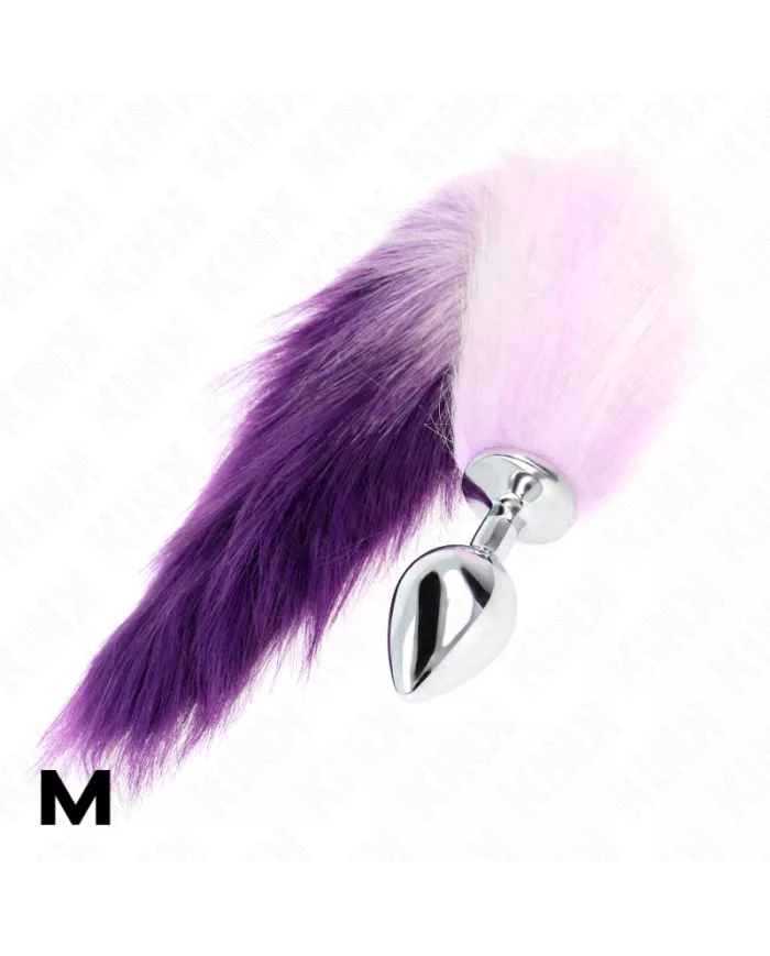KINK - PLUG ANAL TAILLE M 8 X 3,5 CM AVEC QUEUE SYNTHÉTIQUE 40 CM VIOLET