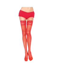 LEG AVENUE - COLLANT ROUGE AVEC DENTELLE AUTO-ADHÉSIVE LEG AVENUE - COLLANT ROUGE AVEC DENTELLE AUTO-ADHÉSIVE