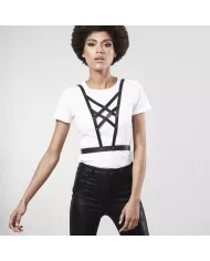 BIJOUX - INDISCRETS MAZE HARNAIS CROISÉ AVEC COLLIER NOIR BIJOUX - INDISCRETS MAZE HARNAIS CROISÉ AVEC COLLIER NOIR