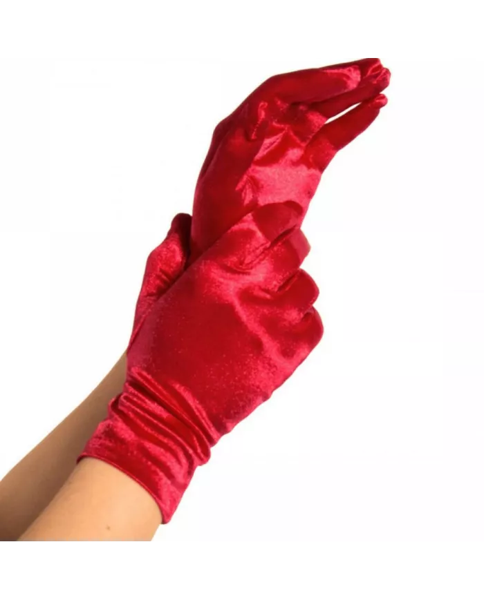 LEG AVENUE - GANTS SATIN ROUGE LEG AVENUE - GANTS SATIN ROUGE