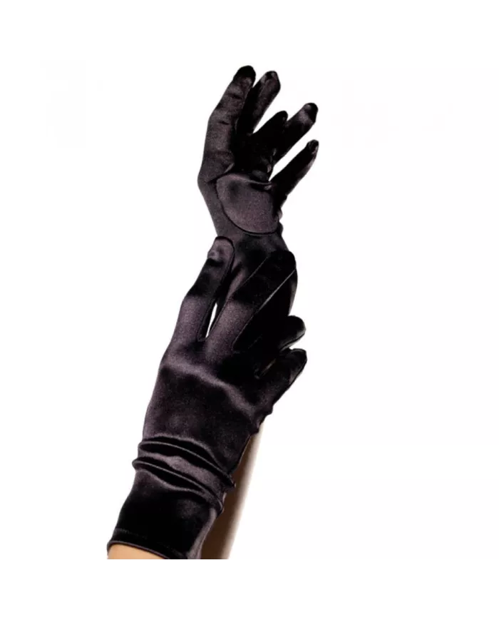 LEG AVENUE - GANTS SATIN NOIR LEG AVENUE - GANTS SATIN NOIR