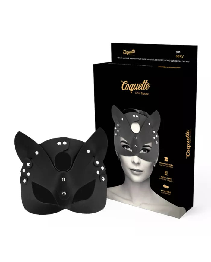 COQUETTE CHIC DESIRE - MASQUE EN CUIR VEGAN AVEC OREILLES DE CHAT