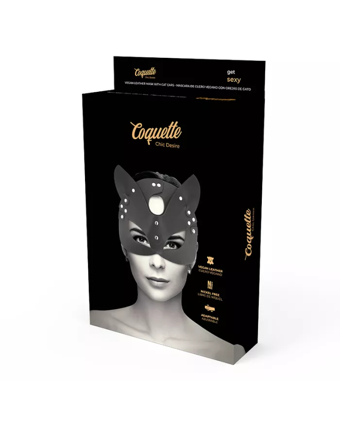 COQUETTE CHIC DESIRE - MASQUE EN CUIR VEGAN AVEC OREILLES DE CHAT