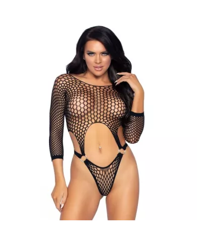 LEG AVENUE - TOP BODY AVEC THONG DOS TAILLE UNIQUE - NOIR LEG AVENUE - TOP BODY AVEC THONG DOS TAILLE UNIQUE - NOIR