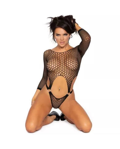 LEG AVENUE - TOP BODY AVEC THONG DOS TAILLE UNIQUE - NOIR