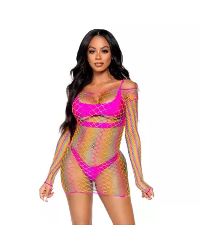LEG AVENUE - NET ROBE MANCHES LONGUES TAILLE UNIQUE - MULTICOLORE LEG AVENUE - NET ROBE MANCHES LONGUES TAILLE UNIQUE - MULTICOLORE