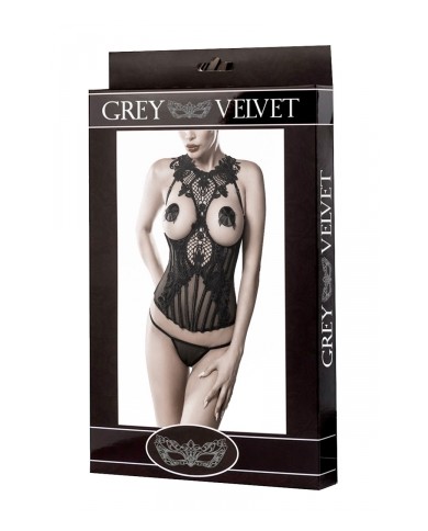 Bustier seins nus et string - Grey Velvet