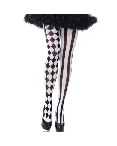 LEG AVENUE - COLLANTS ARLEQUIN NOIR/BLANC