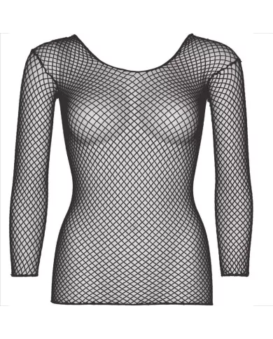 LEG AVENUE - T-SHIRT À MANCHES LONGUES RÉSILLE NOIR