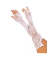 LEG AVENUE - GANTS SANS DOIGTS RESEAU FLORAL BLANCS LEG AVENUE - GANTS SANS DOIGTS RESEAU FLORAL BLANCS