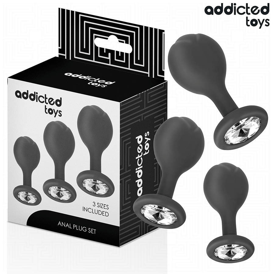 ADDICTED TOYS - LOT DE 3 PLUG ANAL AVEC BIJOU ADDICTED TOYS - LOT DE 3 PLUG ANAL AVEC BIJOU – Image 1