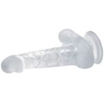 BAILE - GODE RÉALISTE AVEC VENTOUSE ET TESTICULES 16.7 CM TRANSPARENT – Image 3