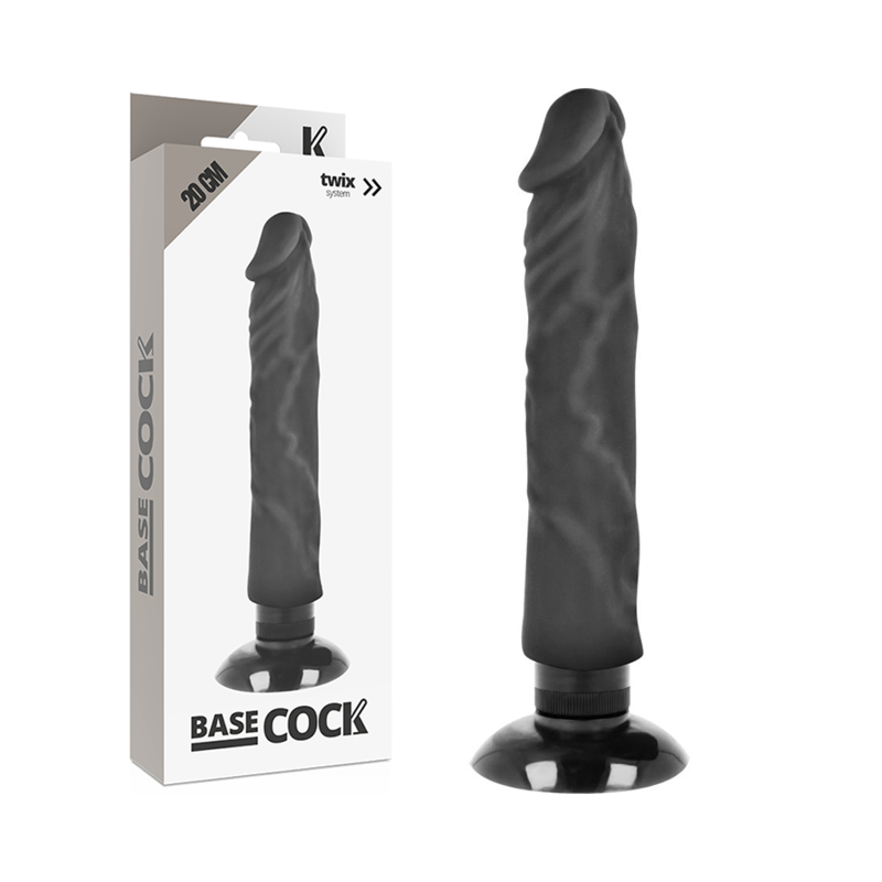 BASECOCK - VIBRATEUR RÉALISTE 2-1 NOIR 20 CM -O- 4 CM BASECOCK - VIBRATEUR RÉALISTE 2-1 NOIR 20 CM -O- 4 CM – Image 1