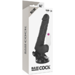BASECOCK - VIBRATEUR RÉALISTE TÉLÉCOMMANDE NOIR AVEC TESTICULES 19.5 CM -O- 4 CM – Image 4