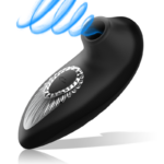 BLACK&SILVER - DRAKE DELUXE SUCKING VIBE RECHARGEABLE SILICONE NOIR – Image 3