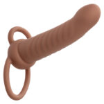 CALEXOTICS - MAXX RIBBED DOUBLE PÉNÉTRATEUR 10 VIBRATIONS MARRON – Image 2