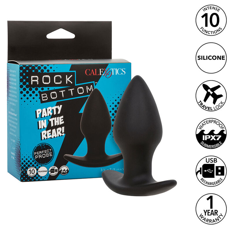 CALEXOTICS - ROCK BOTTOM PLUG ANAL PARFAIT 10 VIBRATIONS SILICONE NOIR CALEXOTICS - ROCK BOTTOM PLUG ANAL PARFAIT 10 VIBRATIONS SILICONE NOIR – Image 1