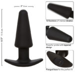 CALEXOTICS - ROCK BOTTOM TAPERED ANAL PLUG 10 VIBRATIONS SILICONE NOIR – Image 7