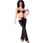 CHILIROSE - CR 4851 ENSEMBLE TOP ET LEGGINGS NOIRS AVEC ACCESSOIRES DORÉS L – Image 3