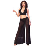 CHILIROSE - CR 4857 ENSEMBLE HAUT ET PANTALON NOIR TAILLE L