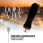DOLCE VITA - VIBRATEUR RECHARGEABLE CINQ NOIR 7 VITESSES – Image 4