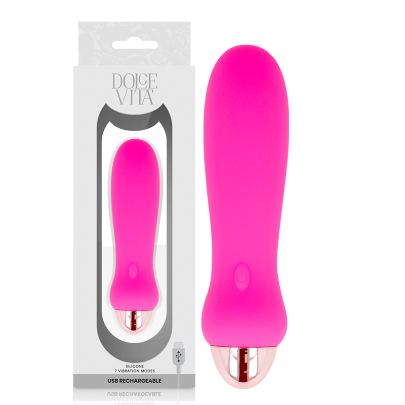 DOLCE VITA - VIBRATEUR RECHARGEABLE CINQ ROSE 7 VITESSES DOLCE VITA - VIBRATEUR RECHARGEABLE CINQ ROSE 7 VITESSES – Image 1