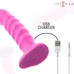 INTENSE - CINDY VIBRATEUR TAILLE L DESIGN SPIRALE 10 VIBRATIONS ROSE TÉLÉCOMMANDE – Image 5