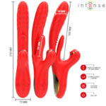 INTENSE - KAROL VIBRATEUR MULTIFONCTION POUSSÉE & STIMULATION & ONDES STIMULANTES ROUGE – Image 4