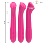 INTENSE - PATY VIBRATEUR 19 CM FLEXIBLE 10 VIBRATIONS MODÈLE 2 ROSE – Image 2