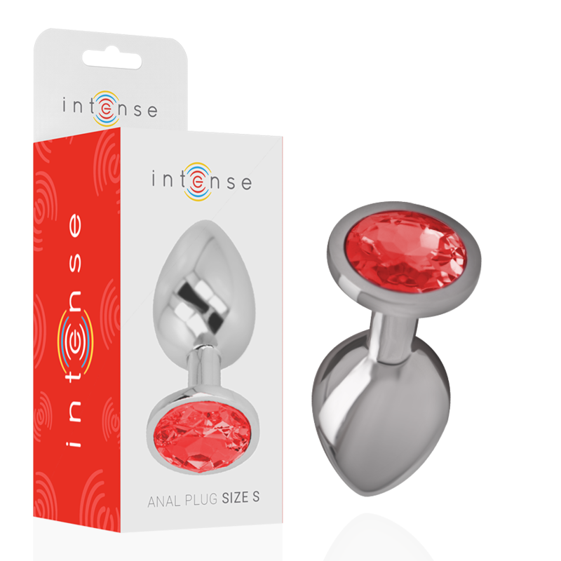 INTENSE - PLUG ANAL EN MÉTAL ALUMINIUM AVEC CRISTAL ROUGE TAILLE S INTENSE - PLUG ANAL EN MÉTAL ALUMINIUM AVEC CRISTAL ROUGE TAILLE S – Image 1