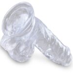 KING COCK - CLEAR PÉNIS RÉALISTE AVEC BOULES 10.1 CM TRANSPARENT – Image 4