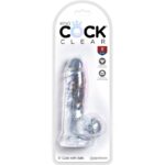 KING COCK - CLEAR PÉNIS RÉALISTE AVEC BOULES 10.1 CM TRANSPARENT – Image 5
