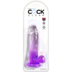 KING COCK - CLEAR PÉNIS RÉALISTE AVEC BOULES 15.2 CM VIOLET – Image 2