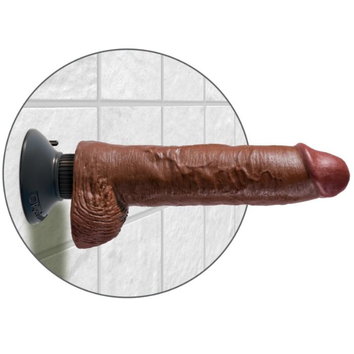 KING COCK - GODE VIBRATEUR AVEC TESTICULES 25.5 CM COULEUR MARRON KING COCK - GODE VIBRATEUR AVEC TESTICULES 25.5 CM COULEUR MARRON – Image 1