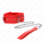 KINK - COLLIER AVEC LAISSE 65 CM AVEC RESTRICTIONS ROUGE 36-42 CM X 5,5 CM – Image 2