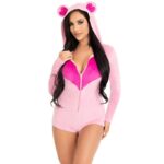 LEG AVENUE - BODY VELOURS OURS EN TEDDY ROSE M – Image 2