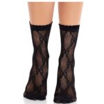 LEG AVENUE - CHAUSSETTES NOIRES EN DENTELLE AVEC NŒUD – Image 3