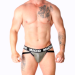 MACHO - MX27GR JOCK CUIR GRIS BEIGE XL – Image 5