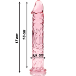 NEBULA SERIES BY IBIZA - MODÈLE 12 GODE EN VERRE BOROSILICATE ROSE 17 CM -O- 3.5 CM – Image 3