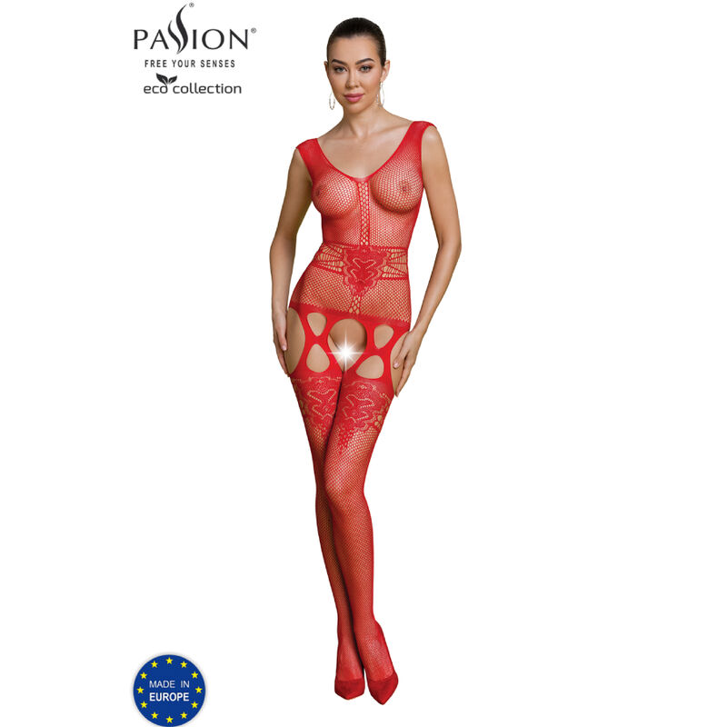 PASSION - BODYSTOCKING ECO COLLECTION ECO BS014 ROUGE PASSION - BODYSTOCKING ECO COLLECTION ECO BS014 ROUGE – Image 1
