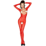 PASSION - FEMME BS031 BODYSTOCKING ROUGE TAILLE UNIQUE