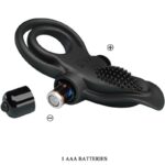 PRETTY LOVE - DOUBLE ANNEAU VIBRANT + STIMULATEUR DE CLITORIS 10 VIBRATIONS NOIR – Image 6