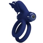 PRETTY LOVE - JAMELE DOUBLE ANNEAU AVEC VIBRATION & STIMULATEUR DE PAPILLON BLEU – Image 2