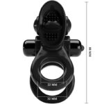 PRETTY LOVE - PASSIONATE RING DOUBLE ANNEAU VIBRANT + STIMULATEUR DE CLITORIS NOIR – Image 4