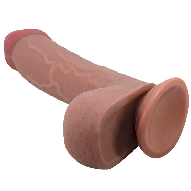 PRETTY LOVE - SÉRIE SLIDING SKIN GODE RÉALISTE AVEC VENTOUSE SLIDING SKIN MARRON 23 PRETTY LOVE - SÉRIE SLIDING SKIN GODE RÉALISTE AVEC VENTOUSE SLIDING SKIN MARRON 23,4 CM – Image 1