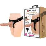 PRETTY LOVE - SLIP HARNAIS HARNAIS UNIVERSEL AVEC GODE JERRY 21,8 CM NATUREL