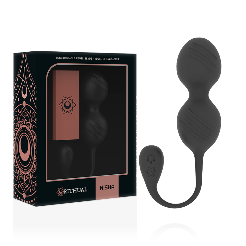 RITHUAL - BALLES DE KEGEL VIBRANTES RECHARGEABLES NISHA NOIRES RITHUAL - BALLES DE KEGEL VIBRANTES RECHARGEABLES NISHA NOIRES – Image 1